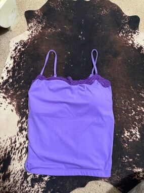 Purple Lace Trim Camisole Tank Top